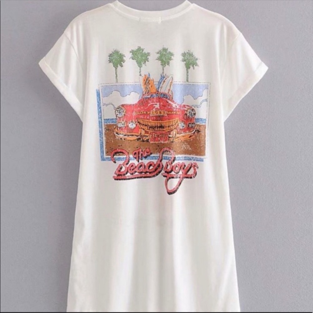 New! Beach Boys Band Tour White Graphic Tee - Picture 7 of 8